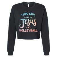 Christian Volleyball Art Volleyball Player Cropped Pullover Crew