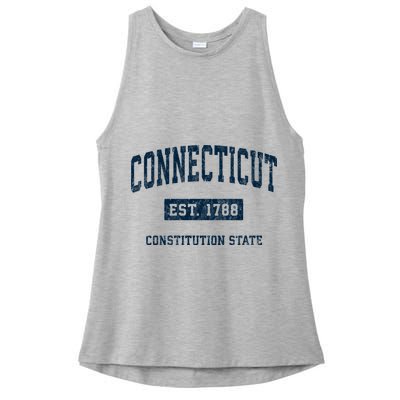 Connecticut Vintage Athletic Sports Ladies PosiCharge Tri-Blend Wicking Tank
