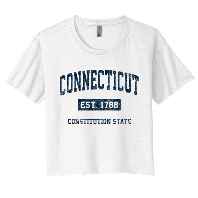 Connecticut Vintage Athletic Sports Crop Top