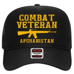 Combat Veteran Afghanistan Veteran Military High Crown Mesh Back Trucker Hat