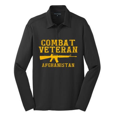 Combat Veteran Afghanistan Veteran Military Silk Touch Performance Long Sleeve Polo