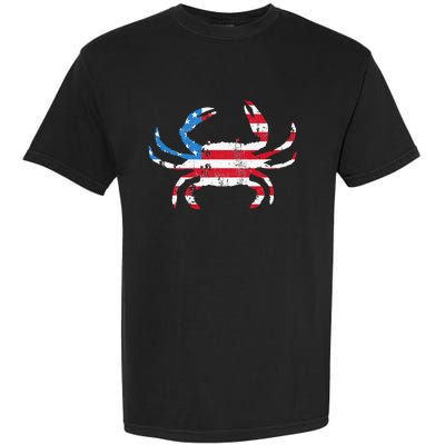 Crab Vintage American Flag Garment-Dyed Heavyweight T-Shirt