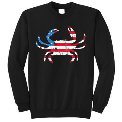 Crab Vintage American Flag Sweatshirt