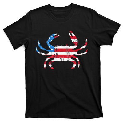 Crab Vintage American Flag T-Shirt