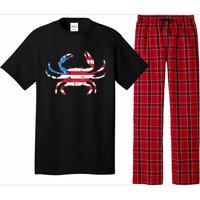 Crab Vintage American Flag Pajama Set