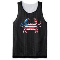 Crab Vintage American Flag Mesh Reversible Basketball Jersey Tank