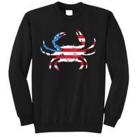 Crab Vintage American Flag Tall Sweatshirt