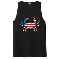 Crab Vintage American Flag PosiCharge Competitor Tank