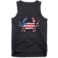 Crab Vintage American Flag Tank Top