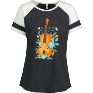 Cool Violin Art For Men Women Orchestra Teacher Viola Player Enza Ladies Jersey Colorblock Tee