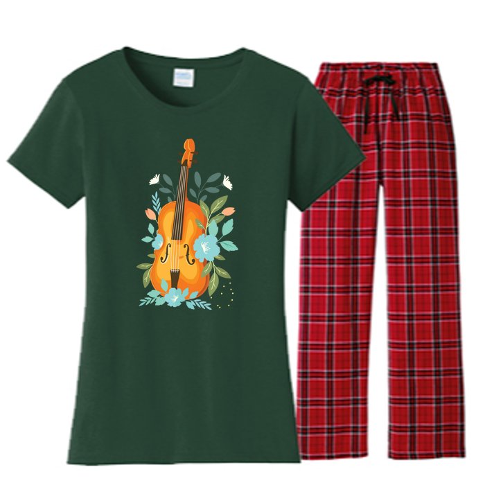 Cool Violin Art For Men Women Orchestra Teacher Viola Player Women's Flannel Pajama Set