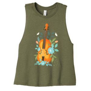 Cool Violin Art For Men Women Orchestra Teacher Viola Player Women's Racerback Cropped Tank