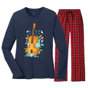 Cool Violin Art For Men Women Orchestra Teacher Viola Player Women's Long Sleeve Flannel Pajama Set 