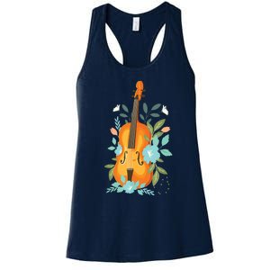 Cool Violin Art For Men Women Orchestra Teacher Viola Player Women's Racerback Tank