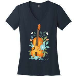 Cool Violin Art For Men Women Orchestra Teacher Viola Player Women's V-Neck T-Shirt