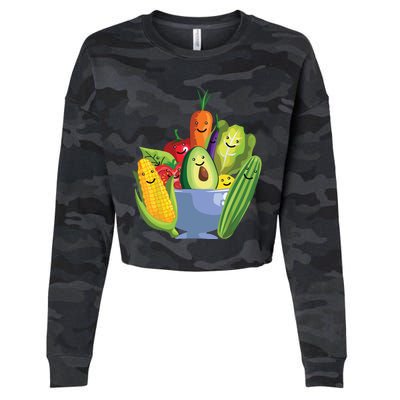 Cute Vegetarian Art For Men Women Vegan Food Veggie Lovers Cropped Pullover Crew