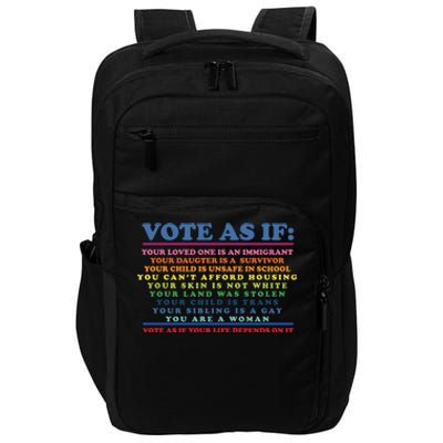 Colorful Vote As If Your Life Depends On It Human Rights Impact Tech Backpack