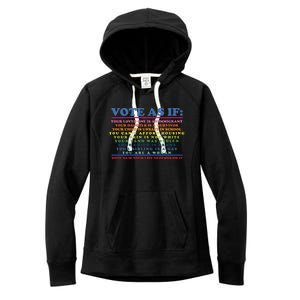 Colorful Vote As If Your Life Depends On It Human Rights Women's Fleece Hoodie