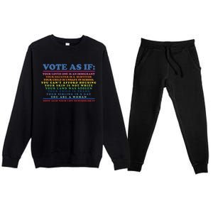 Colorful Vote As If Your Life Depends On It Human Rights Premium Crewneck Sweatsuit Set