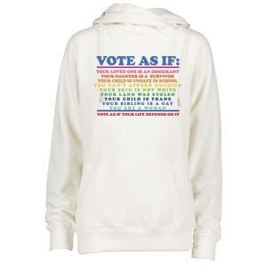 Colorful Vote As If Your Life Depends On It Human Rights Womens Funnel Neck Pullover Hood