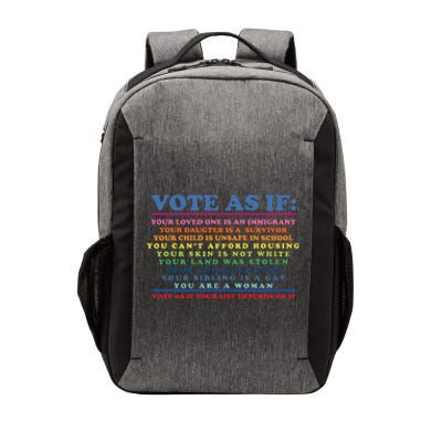 Colorful Vote As If Your Life Depends On It Human Rights Vector Backpack