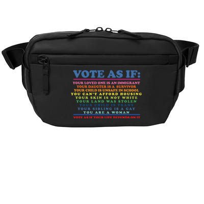 Colorful Vote As If Your Life Depends On It Human Rights Crossbody Pack