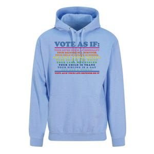 Colorful Vote As If Your Life Depends On It Human Rights Unisex Surf Hoodie