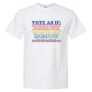 Colorful Vote As If Your Life Depends On It Human Rights Garment-Dyed Heavyweight T-Shirt