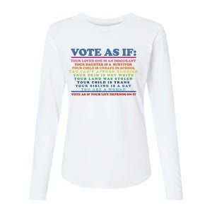 Colorful Vote As If Your Life Depends On It Human Rights Womens Cotton Relaxed Long Sleeve T-Shirt