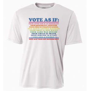 Colorful Vote As If Your Life Depends On It Human Rights Cooling Performance Crew T-Shirt