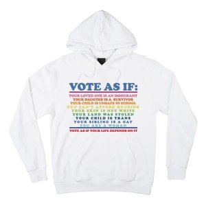 Colorful Vote As If Your Life Depends On It Human Rights Hoodie