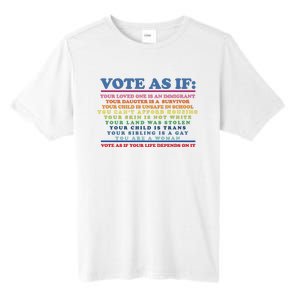 Colorful Vote As If Your Life Depends On It Human Rights Tall Fusion ChromaSoft Performance T-Shirt