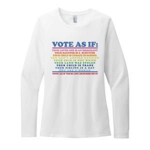 Colorful Vote As If Your Life Depends On It Human Rights Womens CVC Long Sleeve Shirt