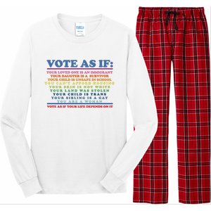 Colorful Vote As If Your Life Depends On It Human Rights Long Sleeve Pajama Set