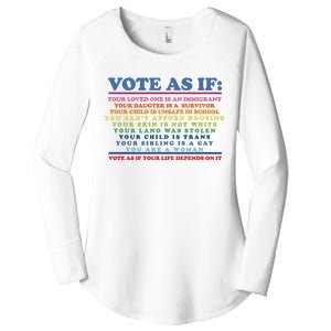 Colorful Vote As If Your Life Depends On It Human Rights Women's Perfect Tri Tunic Long Sleeve Shirt