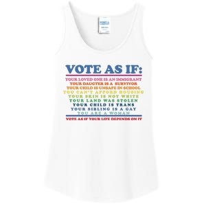 Colorful Vote As If Your Life Depends On It Human Rights Ladies Essential Tank