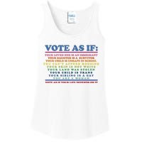 Colorful Vote As If Your Life Depends On It Human Rights Ladies Essential Tank