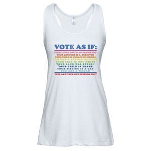 Colorful Vote As If Your Life Depends On It Human Rights Ladies Essential Flowy Tank