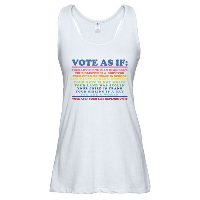 Colorful Vote As If Your Life Depends On It Human Rights Ladies Essential Flowy Tank