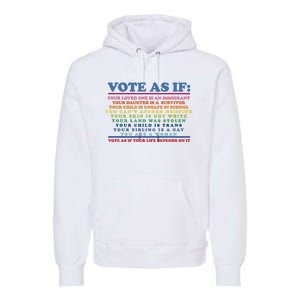 Colorful Vote As If Your Life Depends On It Human Rights Premium Hoodie