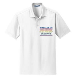 Colorful Vote As If Your Life Depends On It Human Rights Dry Zone Grid Polo