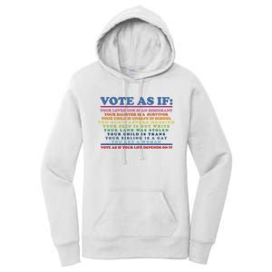 Colorful Vote As If Your Life Depends On It Human Rights Women's Pullover Hoodie