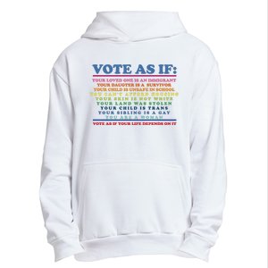 Colorful Vote As If Your Life Depends On It Human Rights Urban Pullover Hoodie