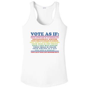 Colorful Vote As If Your Life Depends On It Human Rights Ladies PosiCharge Competitor Racerback Tank