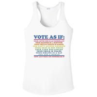 Colorful Vote As If Your Life Depends On It Human Rights Ladies PosiCharge Competitor Racerback Tank