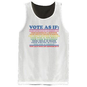 Colorful Vote As If Your Life Depends On It Human Rights Mesh Reversible Basketball Jersey Tank