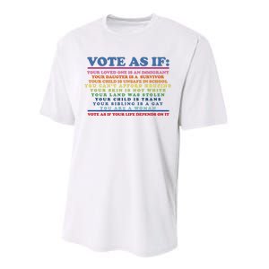 Colorful Vote As If Your Life Depends On It Human Rights Performance Sprint T-Shirt