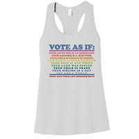 Colorful Vote As If Your Life Depends On It Human Rights Women's Racerback Tank