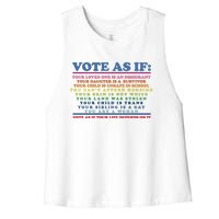 Colorful Vote As If Your Life Depends On It Human Rights Women's Racerback Cropped Tank