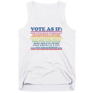 Colorful Vote As If Your Life Depends On It Human Rights Tank Top